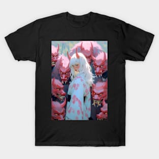 Demonic beauty surrounded by monsters T-Shirt